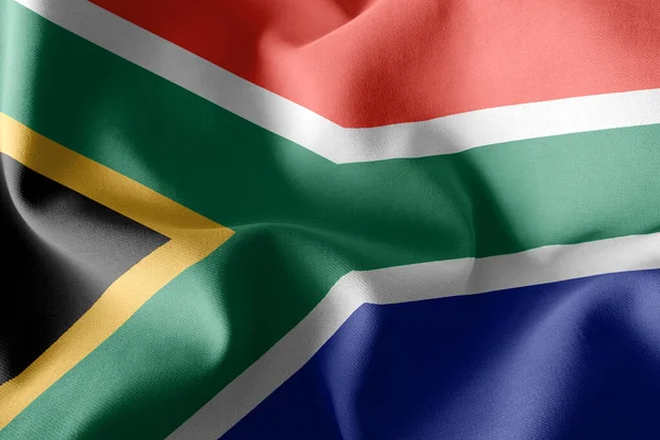 Illustration Flagga Sydafrika Vinka Vind Flagga Textil Bakgrund — Stockfoto