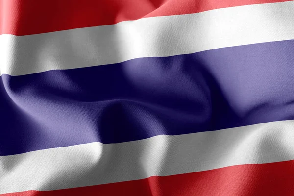 Illustration Flagge Von Thailand Auf Dem Textilen Hintergrund Der Windfahne — Stockfoto