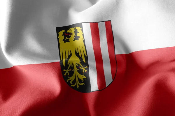 Illustration Flagge Von Oberösterreich Ist Eine Region Von Österreich Auf — Stockfoto