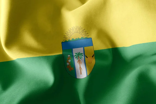 Illustration Flagga Vichada Region Colombia Vinka Vind Flagga Textil Bakgrund — Stockfoto