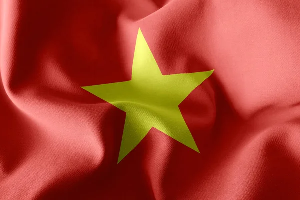 Bandera Ilustración Vietnam Ondeando Sobre Fondo Textil Bandera Del Viento — Foto de Stock