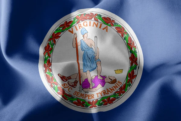 Bandeira Ilustração Virgínia Uma Região Dos Estados Unidos Acenando Sobre — Fotografia de Stock