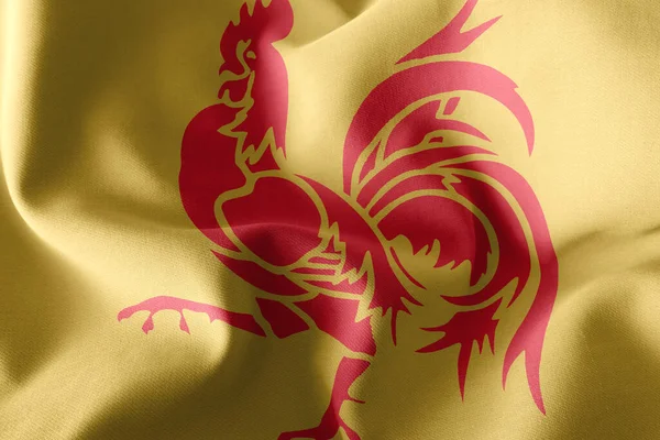 Ilustrační Vlajka Valonska Region Belgie Waving Wind Flag Textile Background — Stock fotografie