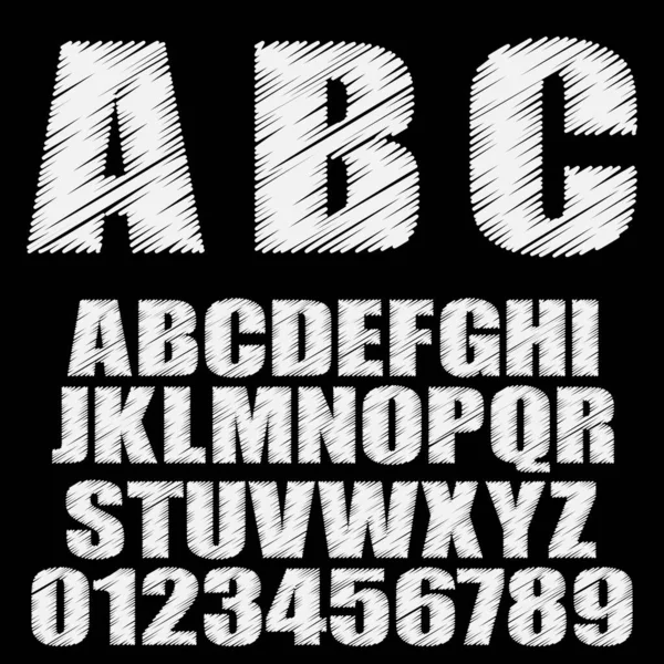 Vector Shaded Font Alphabet Vector Font Type Letters Numbers Illustration — Stock Vector