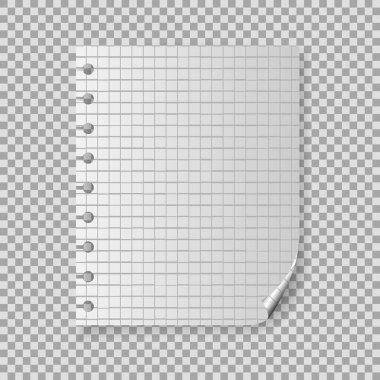 Defterden 3D sayfa koparılmış. Tasarımınız için şablon