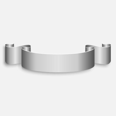 3d dekoratif kurdele pankartı tasarımınız için beyaz şablona izole edildi