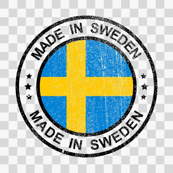 Made Sweden Carimbo Estilo Grunge Isolado Ícone Angustiado Modelo Para — Vetor de Stock