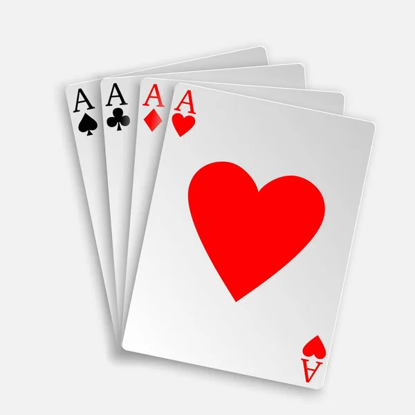 Royal Straight Flush Speelkaarten Poker Hand Sjabloon Voor Ontwerp — Stockvector