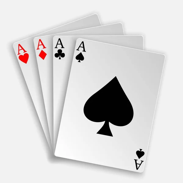 Royal Straight Flush Jogando Cartas Poker Mão Modelo Para Seu — Vetor de Stock