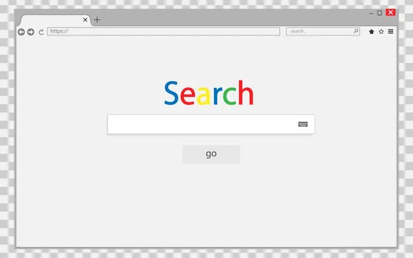 Окно Браузера Прозрачном Фоне Поиск Браузере Векторная Иллюстрация Шаблон Вашего — стоковый вектор