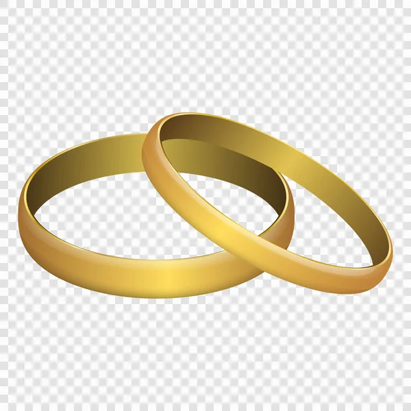 Gold Wedding Rings Isolated Template Your Design — Stock Vector