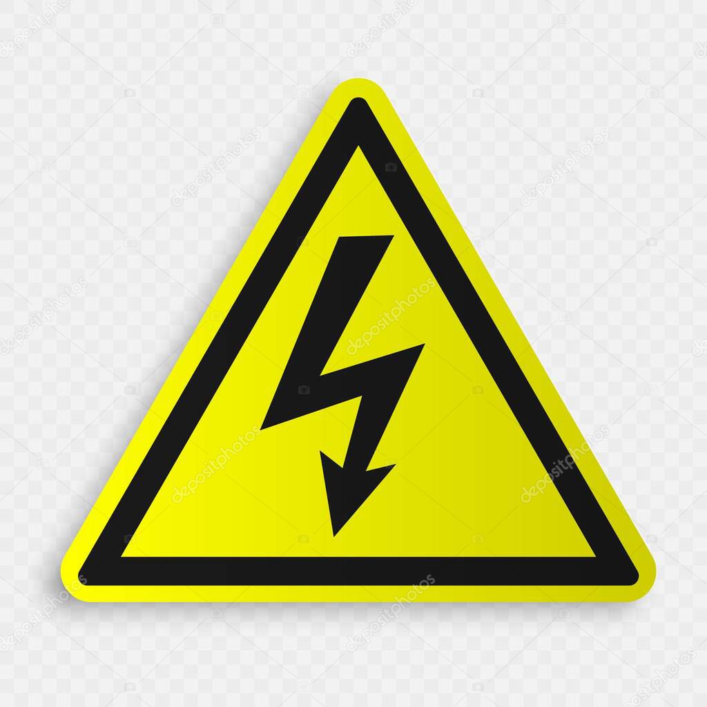 High Voltage Sign. Danger symbol. Black arrow isolated. Warning icon Template for your design