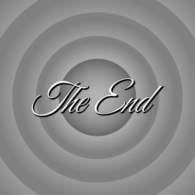 Tasarımınız için siyah ve beyaz gradyan daireler şablonu ile biten eski film ekranı