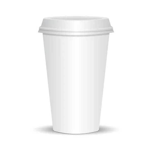Gerçekçi Kağıt Kahve Fincanı Vektör Çizimi Tasarımınız Için Şablon — Stok Vektör