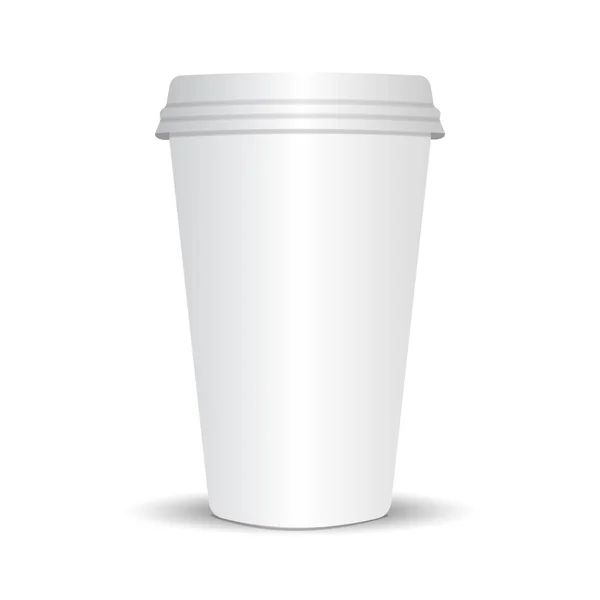 Realista Taza Café Papel Ilustración Vectorial Plantilla Para Diseño — Vector de stock