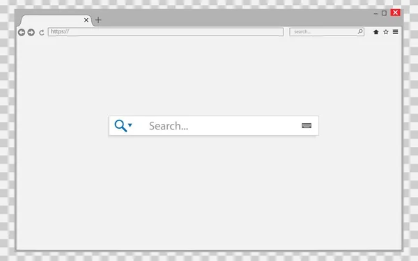 Webbläsarfönster Transparent Bakgrund Webbläsarsökning Vektorillustration Mall För Din Design — Stock vektor
