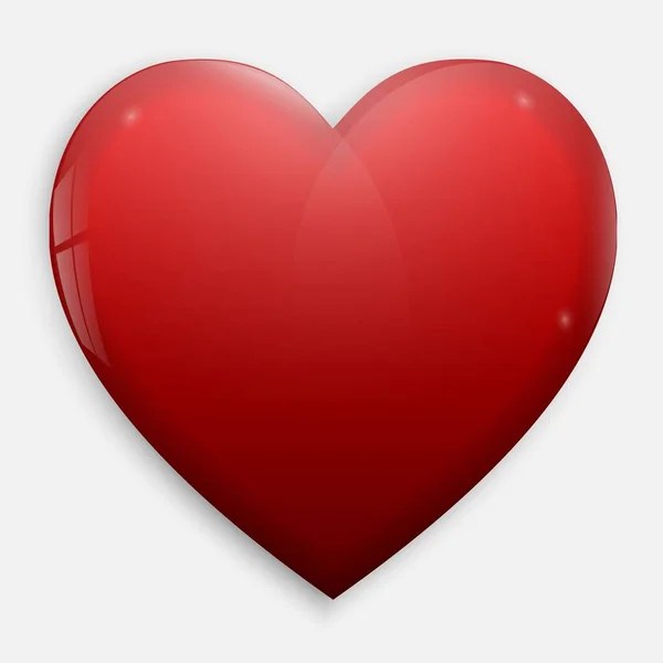 Coeur Rouge Brillant Icône Vectorielle Symbole Amour Modèle Signe Saint — Image vectorielle