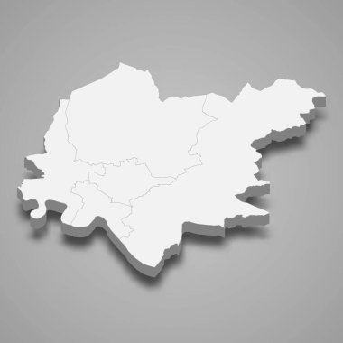 Clackmannanshire 3d izometrik haritası İskoçya 'nın bir bölgesidir.