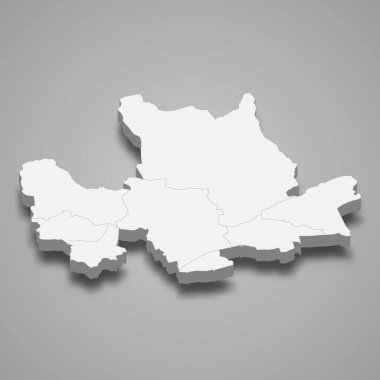 Doğu Dunbartonshire 'ın 3d izometrik haritası İskoçya' nın bir bölgesidir.