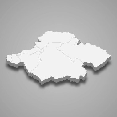 Doğu Lothian 'ın 3d izometrik haritası İskoçya' nın bir bölgesidir.