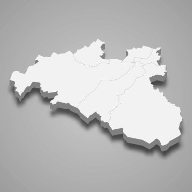 Doğu Renfrewshire 'ın 3d izometrik haritası İskoçya' nın bir bölgesidir.