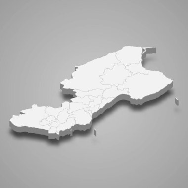 3d izometrik Fife haritası İskoçya 'nın bir bölgesidir.