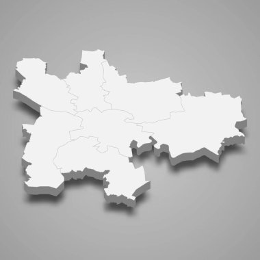 Glasgow 3d izometrik haritası İskoçya 'nın bir bölgesidir.