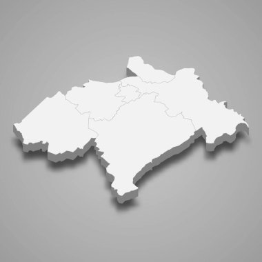 Midlothian 'ın 3d izometrik haritası İskoçya' nın bir bölgesidir.