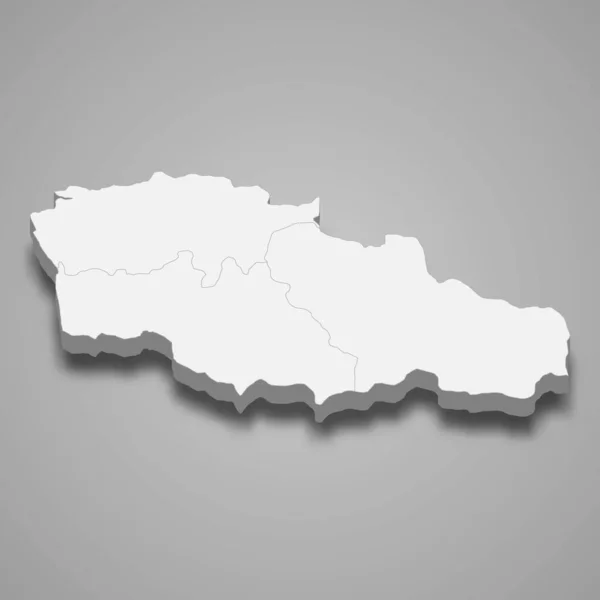 Mapa Isométrico Guria Una Región Georgia Ilustración Vectorial — Vector de stock