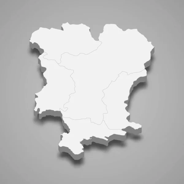 Mapa Isométrico Mtskheta Mtianeti Una Región Georgia Ilustración Vectorial — Vector de stock