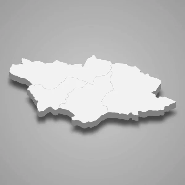Racha Lechkp Org和Kvemo Svaneti的3D等距地图是格鲁吉亚的一个地区 矢量图解 — 图库矢量图片