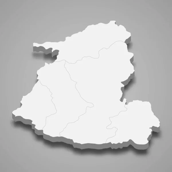 Mapa Isométrico Shida Kartli Uma Região Geórgia Ilustração Vetorial — Vetor de Stock