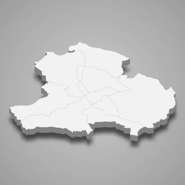 Izometrická Mapa Tbilisi Oblast Gruzie Vektorová Ilustrace — Stockový vektor