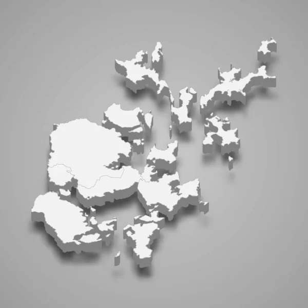 Izometryczna Mapa Wysp Orkadowych Jest Regionem Szkocji Ilustracja Wektorowa — Wektor stockowy