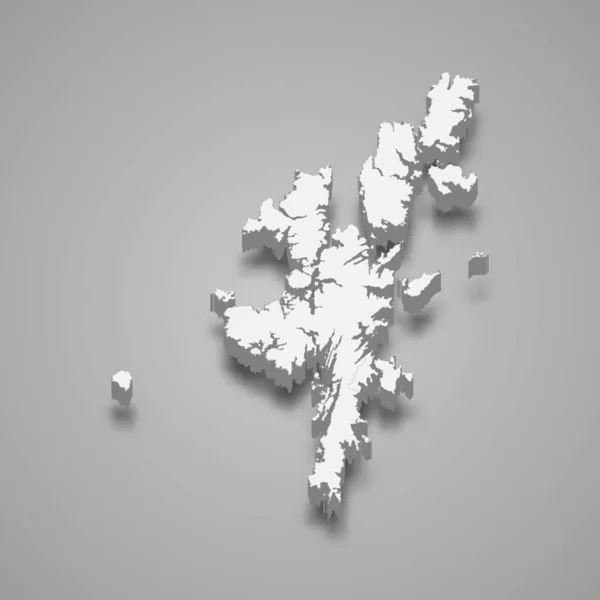 Isometric Map Shetland Islands Region Scotland Vector Illustration — Stock Vector