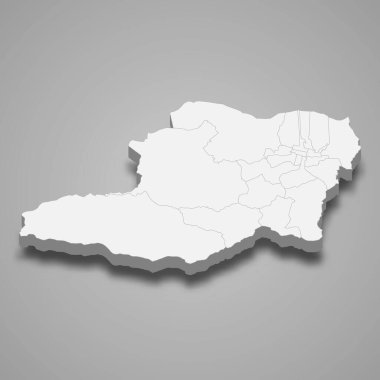 Dağıtım Başkenti Caracas 'ın 3d izometrik haritası bir Venezuela eyaletidir.