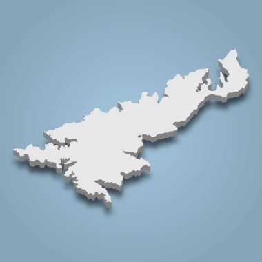 Amami Oshima 'nın 3d izometrik haritası Japonya' da izole edilmiş bir adadır.