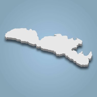 Aran Adası 'nın 3d izometrik haritası İrlanda' da bir adadır.