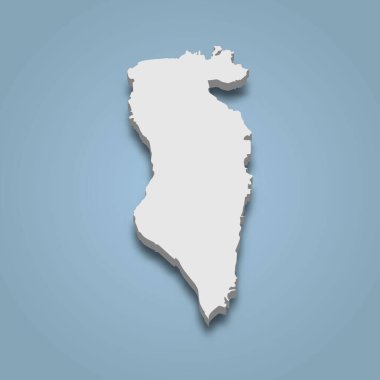 Bahreyn Adası 'nın 3D izometrik haritası Basra Körfezi' nde izole edilmiş bir adadır.