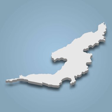 3d izometrik Bequia, Grenadine 'de bulunan bir adadır.