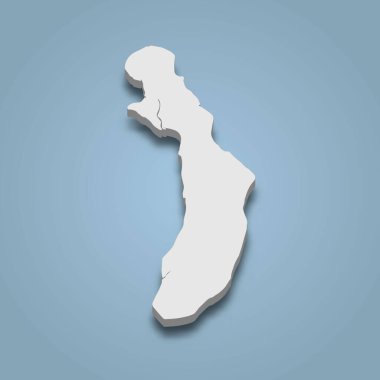 Bhola Adası 'nın 3d izometrik haritası Bangladeş' te bir adadır.