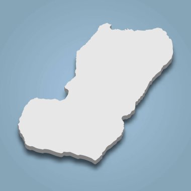 3d izometrik Bioko, Ekvator Ginesi 'nde bulunan bir adadır.
