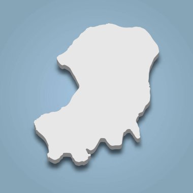 Cid 'in 3d izometrik haritası, WhitSunday Adaları' nda, izole edilmiş vektör illüstrasyonunda bir adadır.