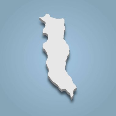 Dent 'in 3d izometrik haritası, WhitSunday Adaları' nda izole edilmiş bir adadır.