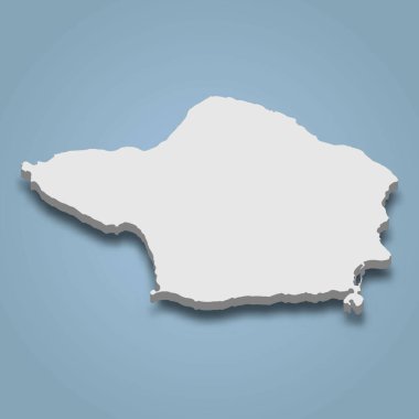 3D izometrik Faial, Azores Adaları 'nda bulunan bir adadır.