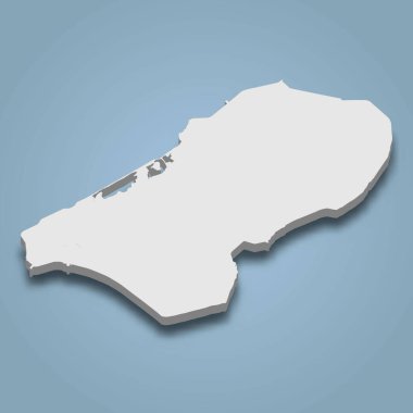 Flevopolder 'in 3d izometrik haritası Hollanda' da bir adadır.