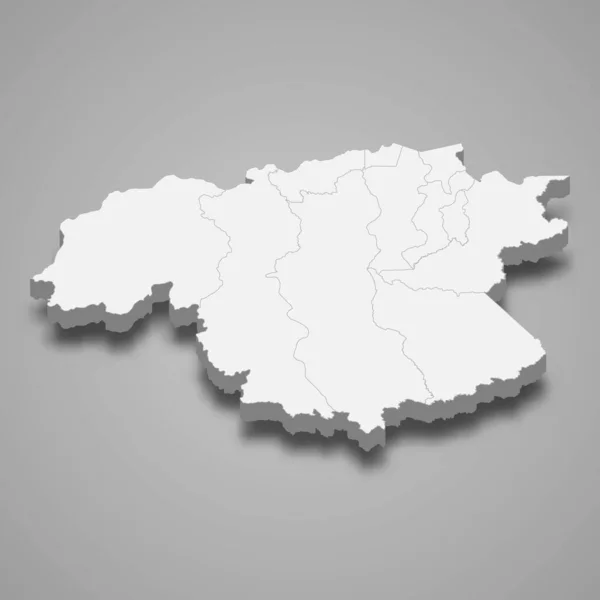 玻利瓦尔州3D等距地图是委内瑞拉的一个州 矢量图解 — 图库矢量图片