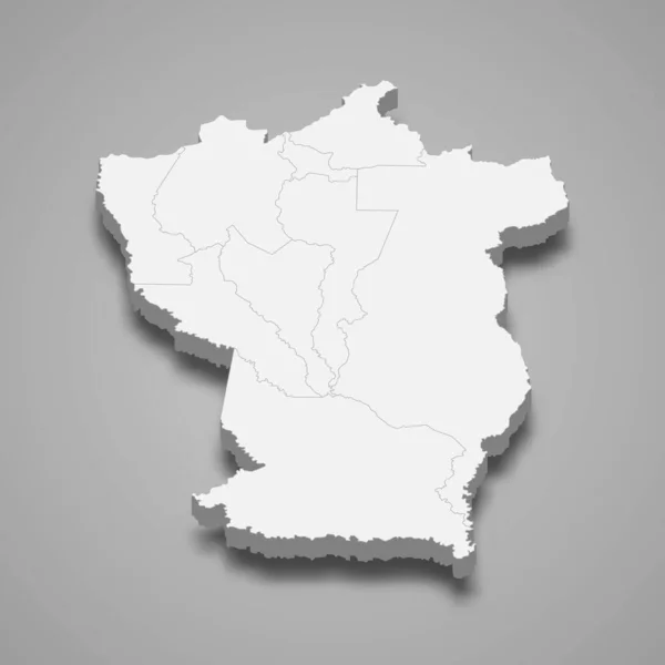 Carte Isométrique Cojedes Est État Venezuela Illustration Vectorielle — Image vectorielle