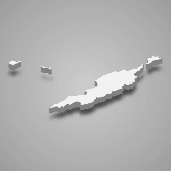 Carte Isométrique Anguilla Isolée Avec Illustration Vectorielle Ombre — Image vectorielle