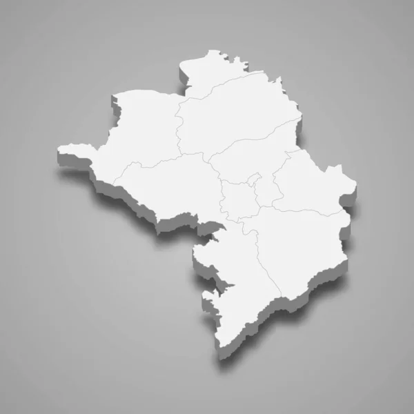 Carte Isométrique Artsakh Avant 2020 Isolée Avec Illustration Vectorielle Ombre — Image vectorielle